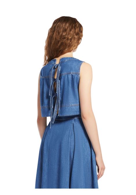 canotta in denim indaco di puro cotone Weekend MAXMARA | MAGIA002